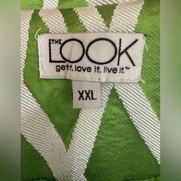 The Look Green Apple Party Patterned Jacket Size XXL - Picture 6 of 12